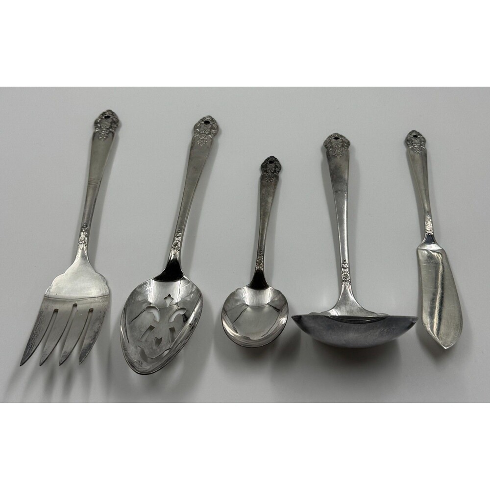Set of 5 Vintage 1951-1961 Oneida Prestige Plate Distinction Serving Pieces